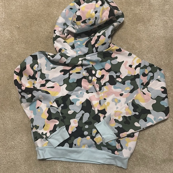 Adidas girls multi color camo fleece lined hoodie size M - Picture 7 of 7